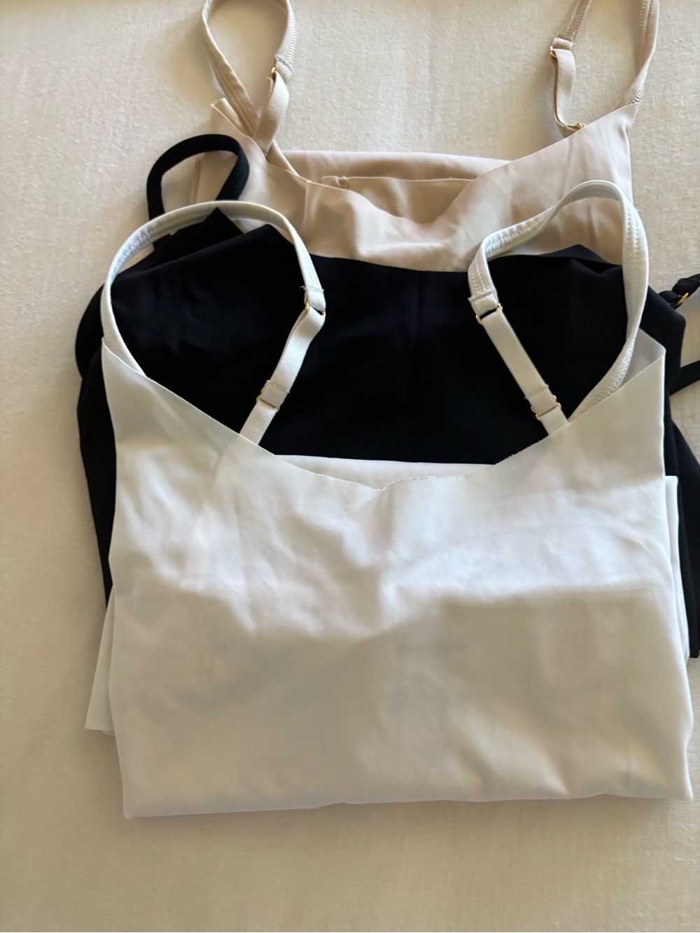Nordstroms Set of 3 - White, Beige and Black Layered Cami’s
